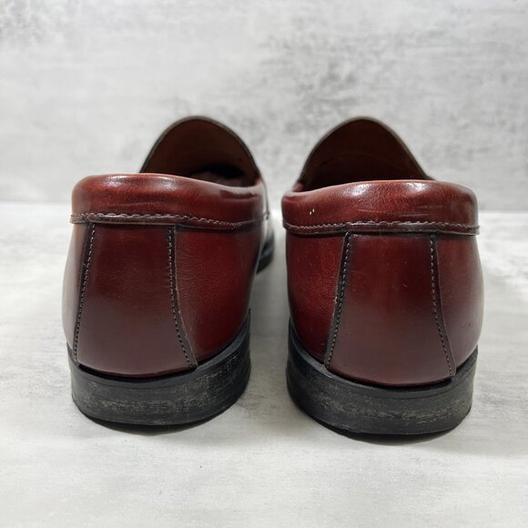 GH Bass & Co Weejuns USA Made Leather Penny Loafers - Men's Size 12 - Burgundy - Picture 6 of 9